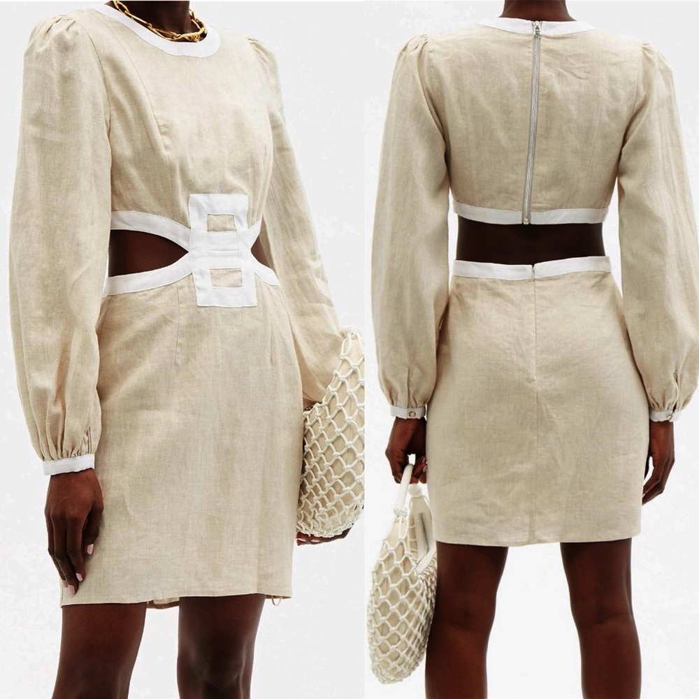 STAUD Beige Cutout Dress